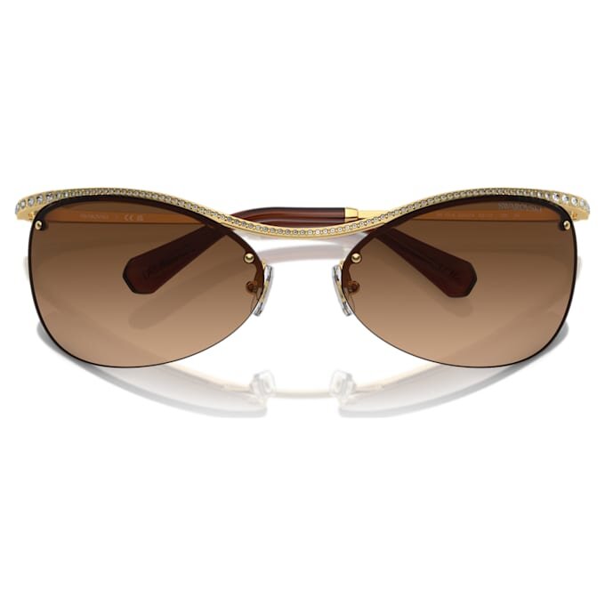 Lunettes de soleil de forme ovale, Sk7018, marron Lunettes de soleil de forme ovale, Sk7018, marron