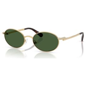 Lunettes de soleil de forme ovale, vertes
