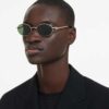 Lunettes de soleil de forme ovale, vertes Lunettes de soleil de forme ovale, vertes
