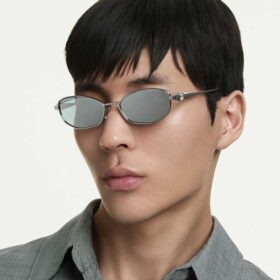 Lunettes de soleil de forme « Pillow », Sk7042, teinte argentée