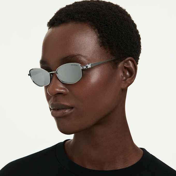 Lunettes de soleil de forme « Pillow », Sk7042, teinte argentée Lunettes de soleil de forme « Pillow », Sk7042, teinte argentée