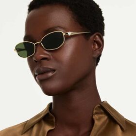 Lunettes de soleil de forme « Pillow », Sk7042, vertes