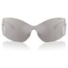 Lunettes de soleil de type masque, Swan, Sk7020, teinte argentée Lunettes de soleil de type masque, Swan, Sk7020, teinte argentée