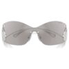 Lunettes de soleil de type masque, Swan, Sk7020, teinte argentée Lunettes de soleil de type masque, Swan, Sk7020, teinte argentée