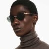 Lunettes de soleil en forme de coussin, Sk7038, dorées Lunettes de soleil en forme de coussin, Sk7038, dorées