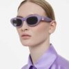 Lunettes de soleil en forme de coussin, violettes