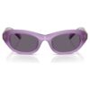 Lunettes de soleil en forme de coussin, violettes
