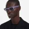 Lunettes de soleil en forme de coussin, violettes
