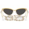Lunettes de soleil forme œil de chat, chaîne, grises