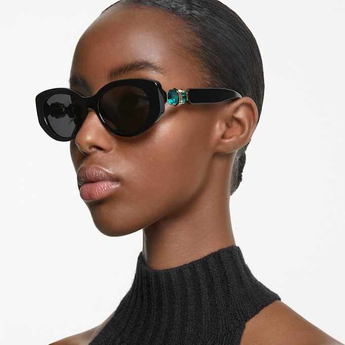 Lunettes de soleil forme œil-de-chat, Sk6002, noires Lunettes de soleil forme œil-de-chat, Sk6002, noires