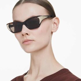 Lunettes de soleil forme œil de chat, Sk6029, marron