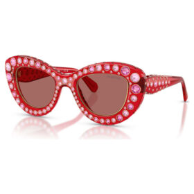 Lunettes de soleil forme œil de chat, Sk6060, rouges