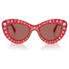Lunettes de soleil forme œil de chat, Sk6060, rouges
