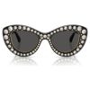 Lunettes de soleil forme œil-de-chat, Sk6060, teinte argentée Lunettes de soleil forme œil-de-chat, Sk6060, teinte argentée