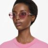Lunettes de soleil forme œil de chat, Sk7003, rose