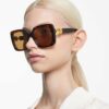 Lunettes de soleil oversize, forme carrée, SK6001, marron Lunettes de soleil oversize, forme carrée, SK6001, marron