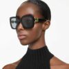 Lunettes de soleil oversize, forme carrée, SK6001, noires Lunettes de soleil oversize, forme carrée, SK6001, noires