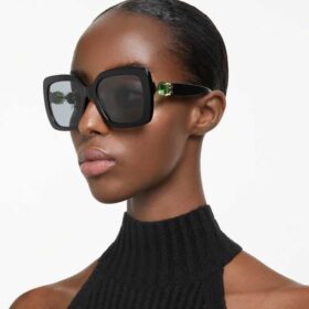 Lunettes de soleil oversize, forme carrée, SK6001, noires