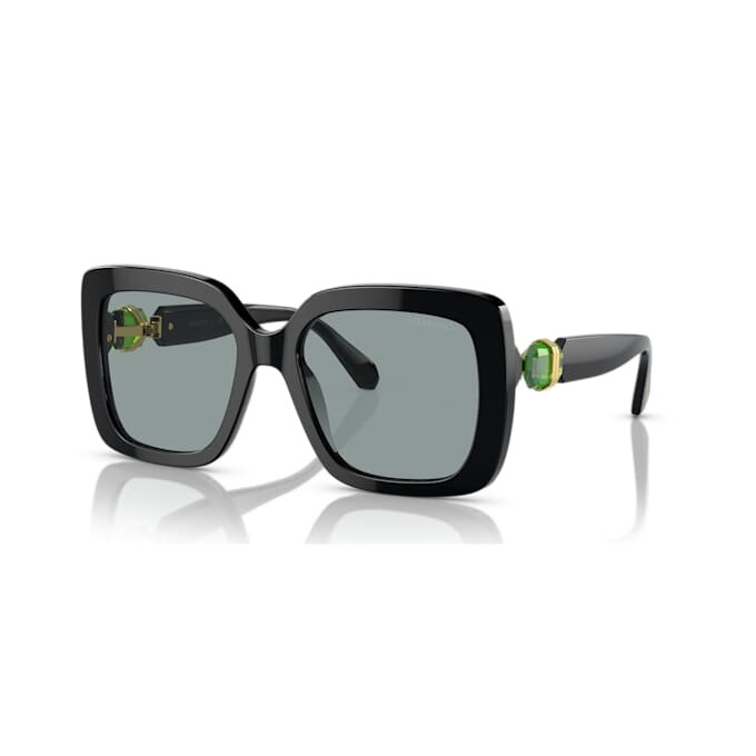 Lunettes de soleil oversize, forme carrée, SK6001, noires Lunettes de soleil oversize, forme carrée, SK6001, noires