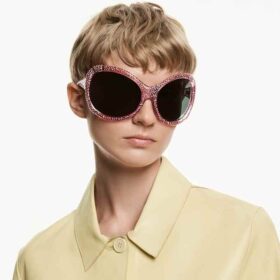 Lunettes de soleil oversize, forme œil-de-chat, Sk6052, rose