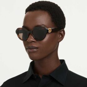 Lunettes de soleil rondes, marron