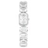 Montre-bracelet à cristaux taille octogonale, blanche, en acier inoxydable Montre-bracelet à cristaux taille octogonale, blanche, en acier inoxydable