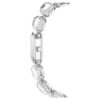 Montre-bracelet à cristaux taille octogonale, blanche, en acier inoxydable Montre-bracelet à cristaux taille octogonale, blanche, en acier inoxydable