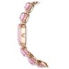 Montre-bracelet à cristaux taille octogonale, rose, finition or rose