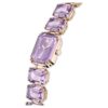 Montre à bracelet à cristaux taille octogonale, violet, finition dorée champagne Montre à bracelet à cristaux taille octogonale, violet, finition dorée champagne