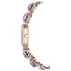 Montre à bracelet à cristaux taille octogonale, violet, finition dorée champagne Montre à bracelet à cristaux taille octogonale, violet, finition dorée champagne