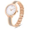 Montre-bracelet Crystalline « Swiss Made », bracelet en métal, beige, finition couleur or rose Montre-bracelet Crystalline « Swiss Made », bracelet en métal, beige, finition couleur or rose