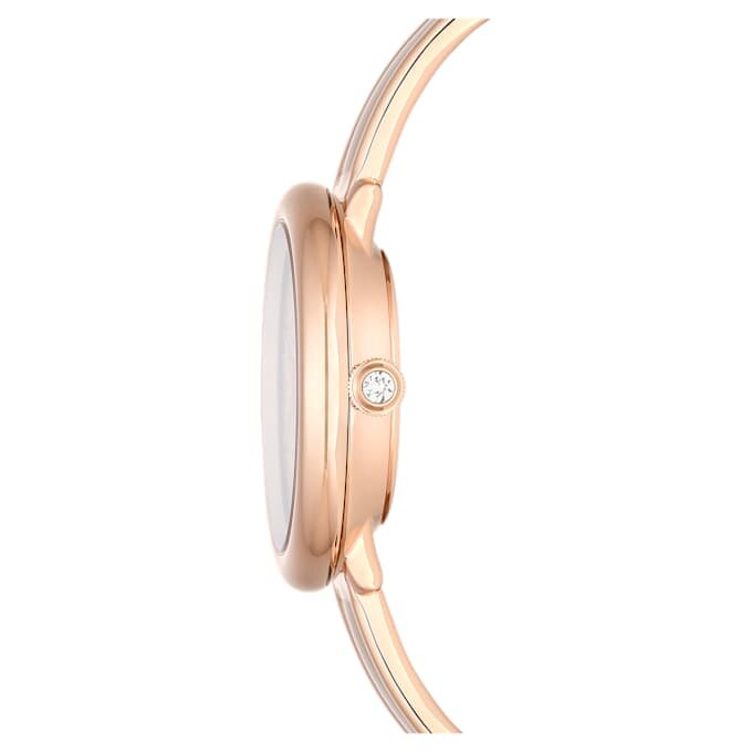 Montre-bracelet Crystalline « Swiss Made », bracelet en métal, beige, finition couleur or rose Montre-bracelet Crystalline « Swiss Made », bracelet en métal, beige, finition couleur or rose