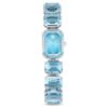 Montre à bracelet à facettes octogonales, bleue, acier inoxydable Montre à bracelet à facettes octogonales, bleue, acier inoxydable