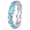 Montre à bracelet à facettes octogonales, bleue, acier inoxydable Montre à bracelet à facettes octogonales, bleue, acier inoxydable