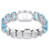 Montre à bracelet à facettes octogonales, bleue, acier inoxydable Montre à bracelet à facettes octogonales, bleue, acier inoxydable