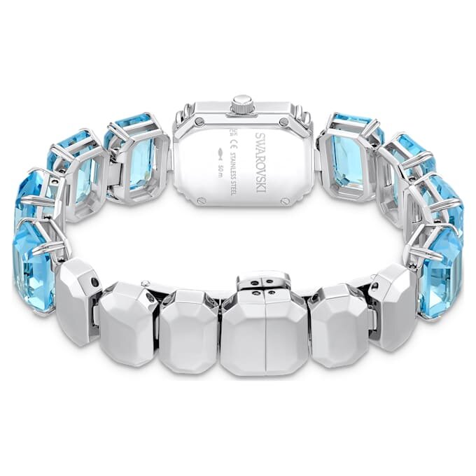 Montre à bracelet à facettes octogonales, bleue, acier inoxydable Montre à bracelet à facettes octogonales, bleue, acier inoxydable