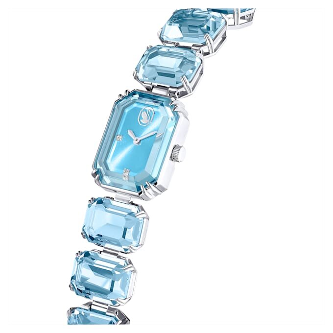 Montre à bracelet à facettes octogonales, bleue, acier inoxydable Montre à bracelet à facettes octogonales, bleue, acier inoxydable