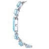 Montre à bracelet à facettes octogonales, bleue, acier inoxydable Montre à bracelet à facettes octogonales, bleue, acier inoxydable