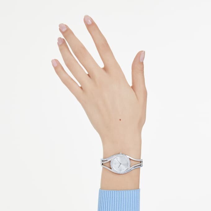 Montre-bracelet Hyperbola « Swiss Made », bracelet en métal, teinte argentée, acier inoxydable Montre-bracelet Hyperbola « Swiss Made », bracelet en métal, teinte argentée, acier inoxydable