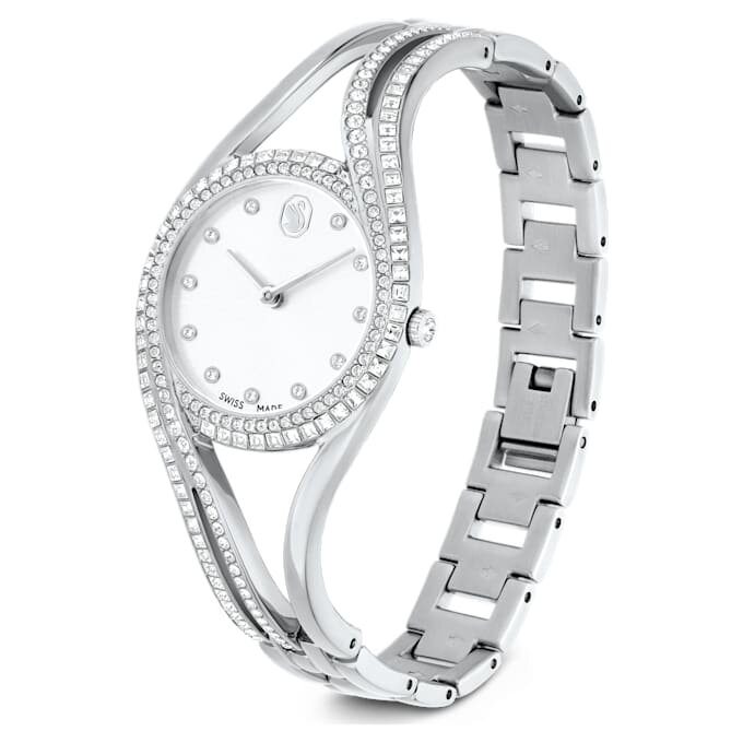 Montre-bracelet Hyperbola « Swiss Made », bracelet en métal, teinte argentée, acier inoxydable Montre-bracelet Hyperbola « Swiss Made », bracelet en métal, teinte argentée, acier inoxydable