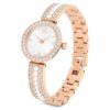 Montre-bracelet Matrix Pearl, fabrication suisse, bracelet en cristaux, blanc, finition dorée Montre-bracelet Matrix Pearl, fabrication suisse, bracelet en cristaux, blanc, finition dorée