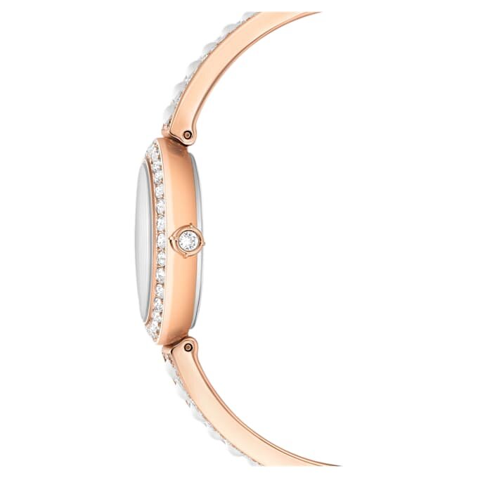 Montre-bracelet Matrix Pearl, fabrication suisse, bracelet en cristaux, blanc, finition dorée Montre-bracelet Matrix Pearl, fabrication suisse, bracelet en cristaux, blanc, finition dorée