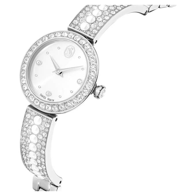 Montre-bracelet Matrix Pearl « Swiss Made », bracelet en cristaux, blanc, acier inoxydable Montre-bracelet Matrix Pearl « Swiss Made », bracelet en cristaux, blanc, acier inoxydable