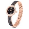Montre-bracelet Matrix Pearl « Swiss Made », bracelet en cristaux, noir, finition ton or rose Montre-bracelet Matrix Pearl « Swiss Made », bracelet en cristaux, noir, finition ton or rose
