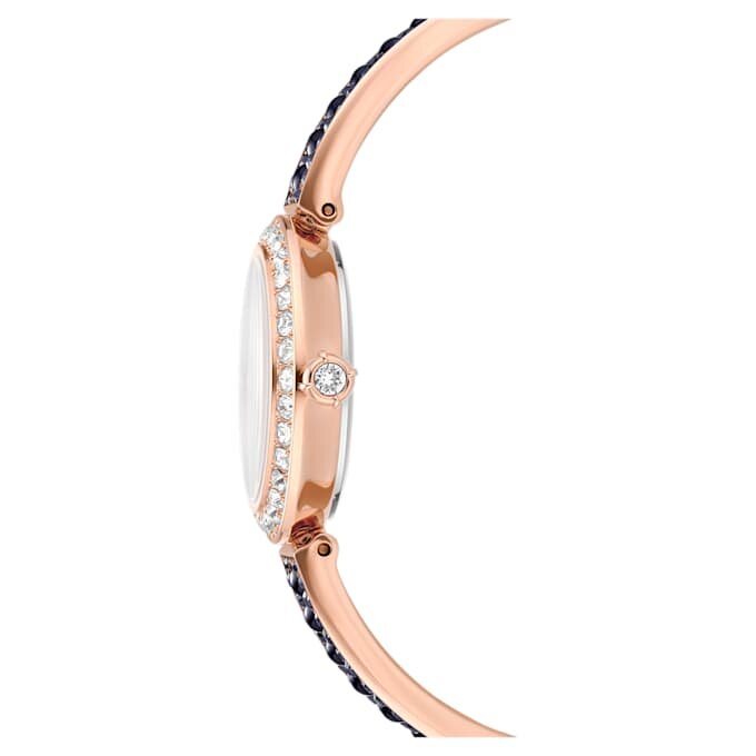 Montre-bracelet Matrix Pearl « Swiss Made », bracelet en cristaux, noir, finition ton or rose Montre-bracelet Matrix Pearl « Swiss Made », bracelet en cristaux, noir, finition ton or rose
