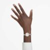 Montre-bracelet Matrix « Swiss Made », bracelet à cristaux, blanc, finition ton or rose Montre-bracelet Matrix « Swiss Made », bracelet à cristaux, blanc, finition ton or rose