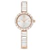 Montre-bracelet Matrix « Swiss Made », bracelet à cristaux, blanc, finition ton or rose Montre-bracelet Matrix « Swiss Made », bracelet à cristaux, blanc, finition ton or rose