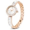 Montre-bracelet Matrix « Swiss Made », bracelet à cristaux, blanc, finition ton or rose Montre-bracelet Matrix « Swiss Made », bracelet à cristaux, blanc, finition ton or rose