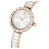 Montre-bracelet Matrix « Swiss Made », bracelet à cristaux, blanc, finition ton or rose Montre-bracelet Matrix « Swiss Made », bracelet à cristaux, blanc, finition ton or rose
