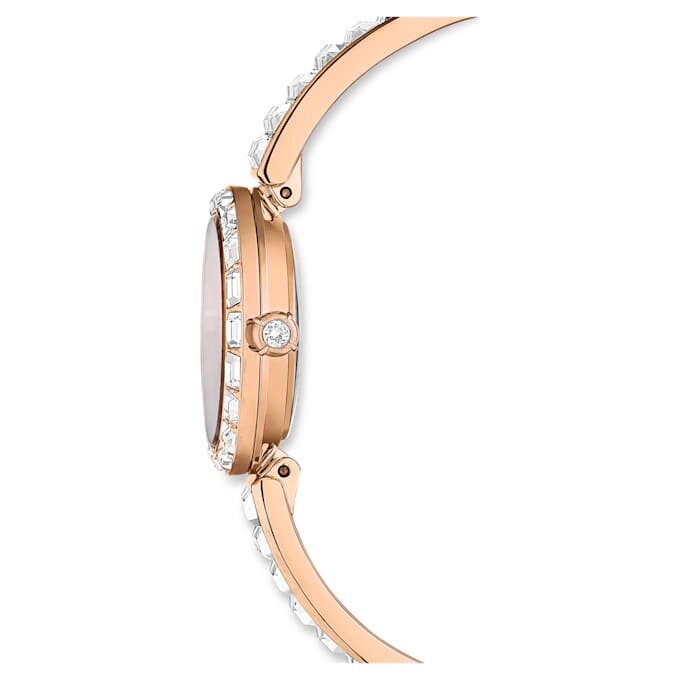 Montre-bracelet Matrix « Swiss Made », bracelet à cristaux, blanc, finition ton or rose Montre-bracelet Matrix « Swiss Made », bracelet à cristaux, blanc, finition ton or rose